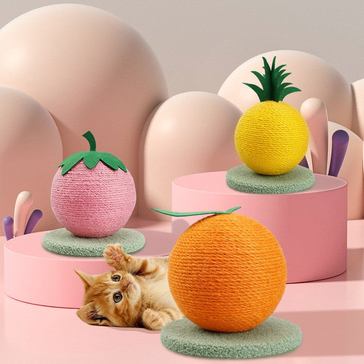 sisal fruit cat scratching board with climbing frame, view 5 - MRSLM