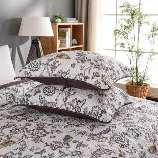 Pure cotton three-piece floral bedding set, view 2 - MRSLM