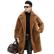 Men's long faux fur coat, view 4 - MRSLM