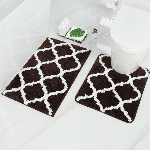 Ultra soft shaggy bath mat set - MRSLM