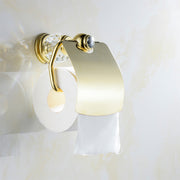 gold brass toilet paper holder with crystal, view 5 - MRSLM