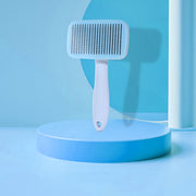 self-cleaning dog and cat grooming brush, view 2 - MRSLM