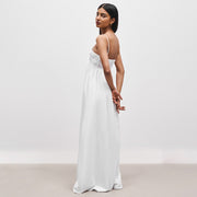 spaghetti strap smocked long dress, view 3 - MRSLM