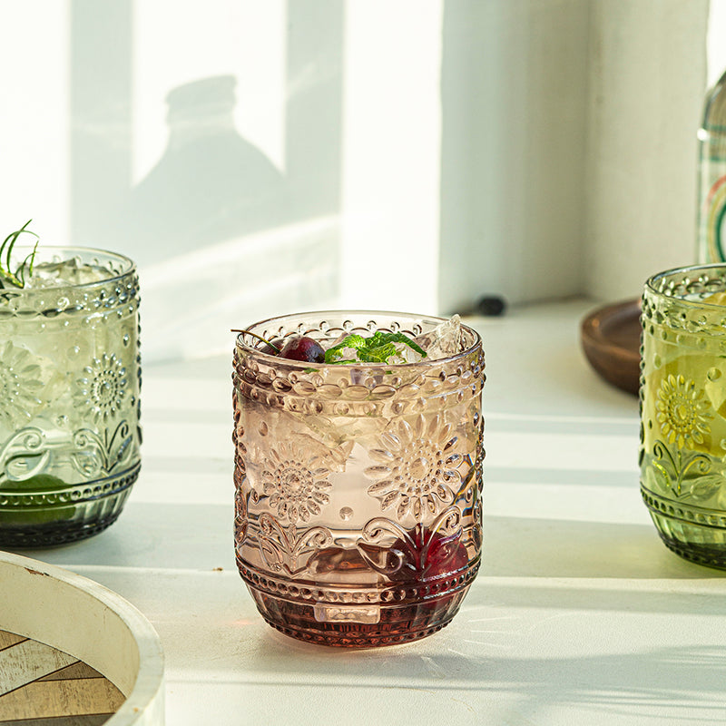 embossed glass petal cup, view 9 - MRSLM
