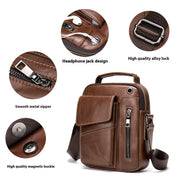 men's leather crossbody bag, view 3 - MRSLM
