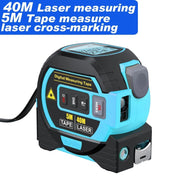 multi-function laser distance meter with tape measure, view 3 - MRSLM