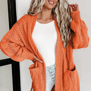 women's long cardigan sweater with pockets, view 2 - MRSLM