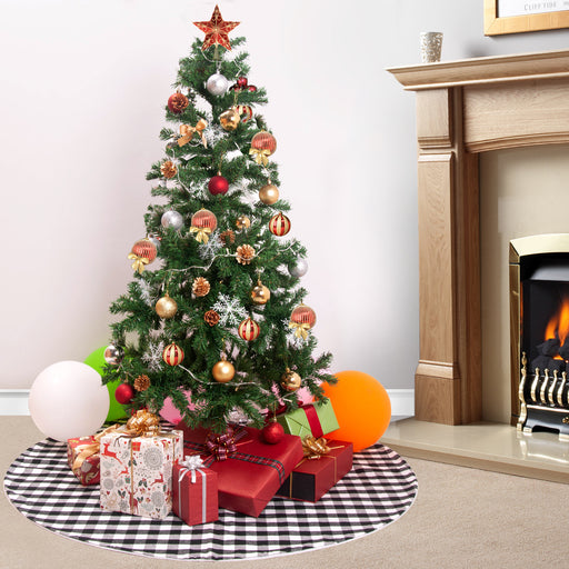 black and white plaid christmas tree skirt - MRSLM