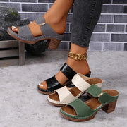 Round-toe high heel slippers, view 2 - MRSLM
