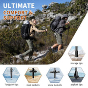 collapsible carbon fiber trekking poles, view 3 - MRSLM