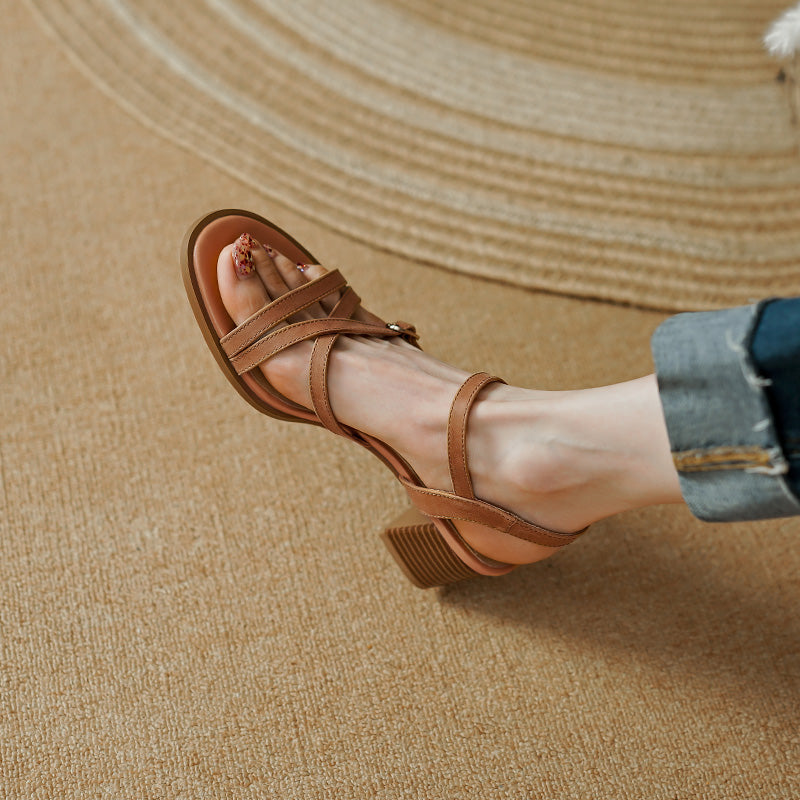 ankle strap leather sandals, view 10 - MRSLM