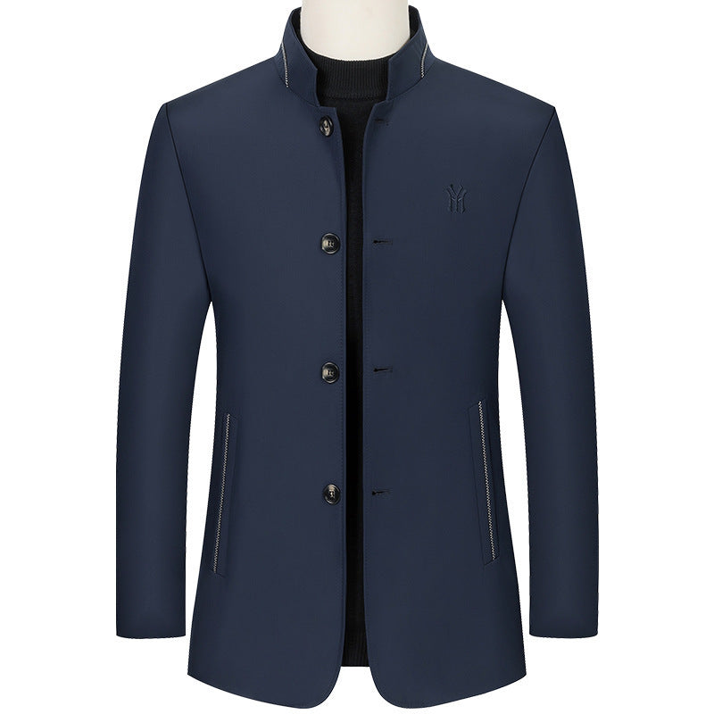 Men's stand collar slim top, view 6 - MRSLM