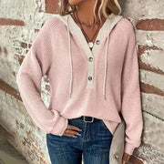 women's waffle hooded button sweatshirt, view 11 - MRSLM