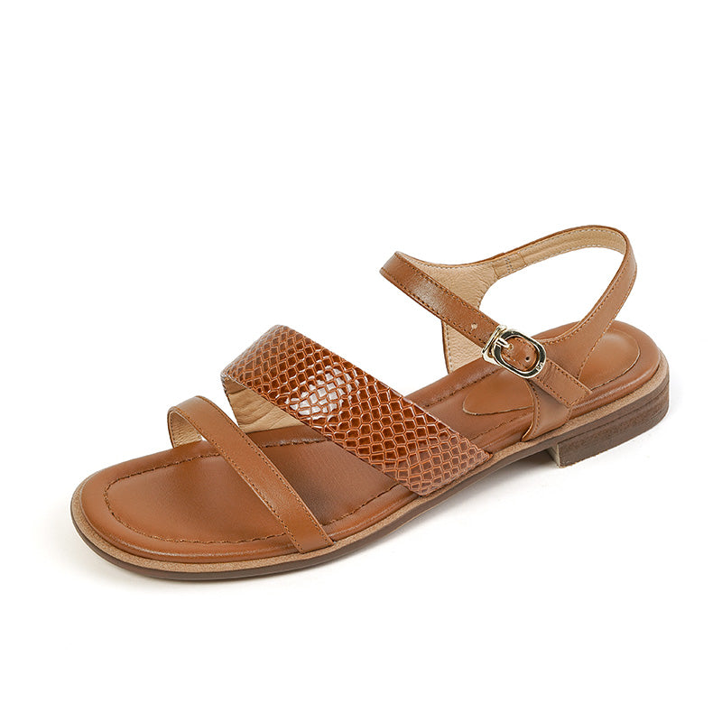 Retro women's leather sandals, view 3 - MRSLM