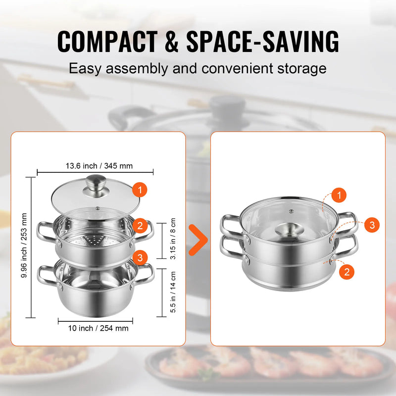 stainless steel steamer pot, view 9 - MRSLM