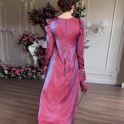 glitter satin swing dress, view 4 - MRSLM