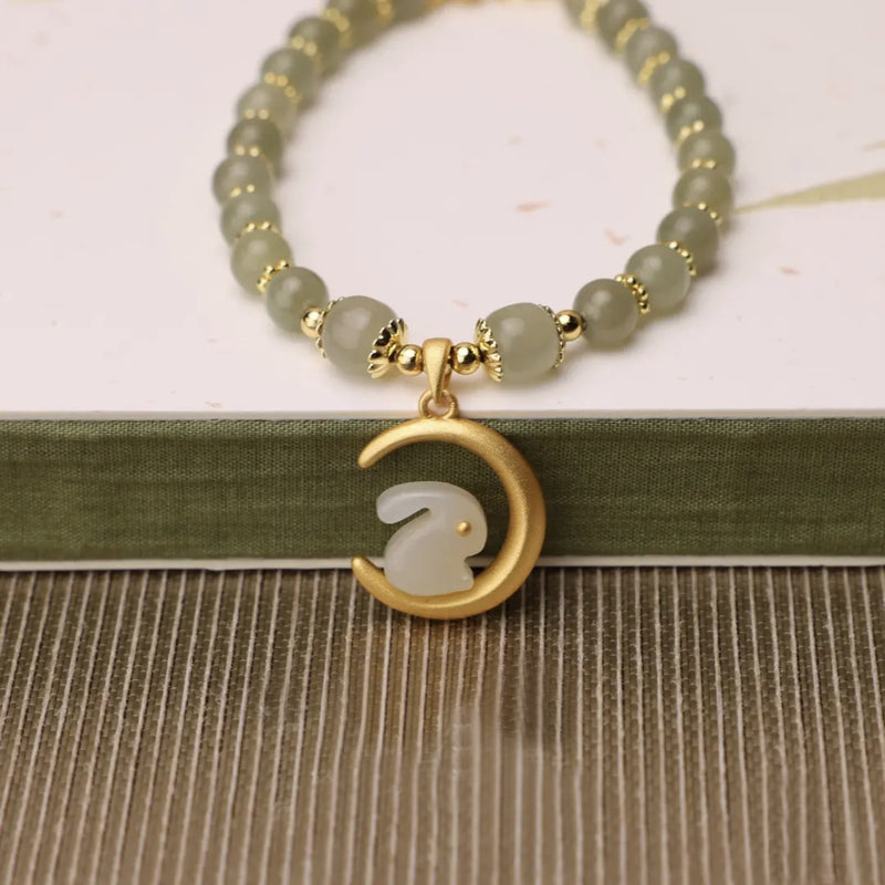 women's hetian jade rabbit bracelet, view 4 - MRSLM