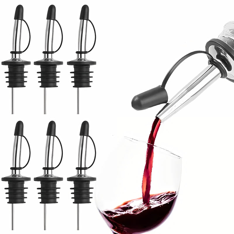 black stainless steel wine pourer stopper, view 8 - MRSLM