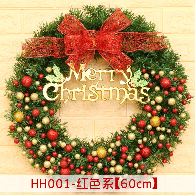 Rattan Christmas door wreath, view 2 - MRSLM