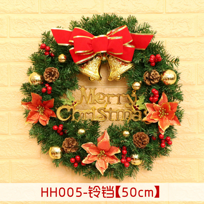 Rattan Christmas door wreath, view 3 - MRSLM