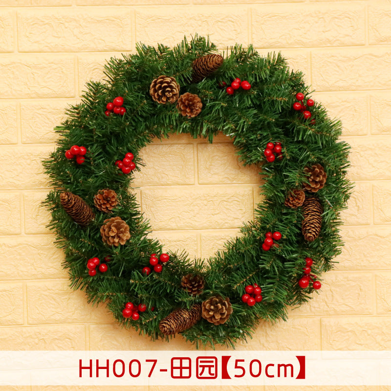 Rattan Christmas door wreath, view 12 - MRSLM