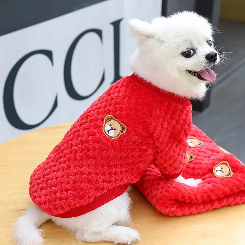 soft fleece dog and cat coat, view 6 - MRSLM