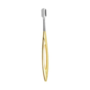 gold stainless steel cuticle pusher and nail file, view 2 - MRSLM