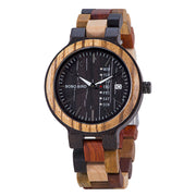 retro wooden quartz couple watch, view 3 - MRSLM