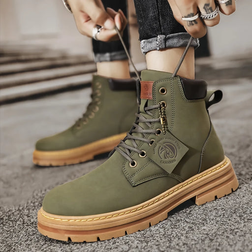 pu leather motorcycle ankle boots - MRSLM