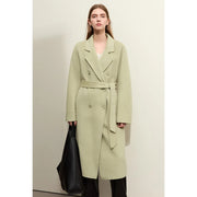 women's minimalist double-breasted wool coat, view 2 - MRSLM