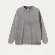 mens cotton long sleeve loose pullover, view 3 - MRSLM