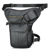 Men's oil waxed leather leg waist bag, view 7 - MRSLM