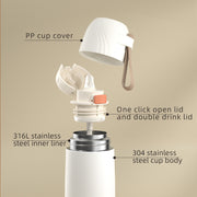 stainless steel insulated water bottle with straw lid, view 9 - MRSLM