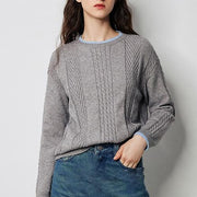 Women's twisted pattern pullover sweater - MRSLM
