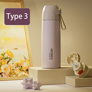 stainless steel insulated water bottle with straw lid, view 4 - MRSLM