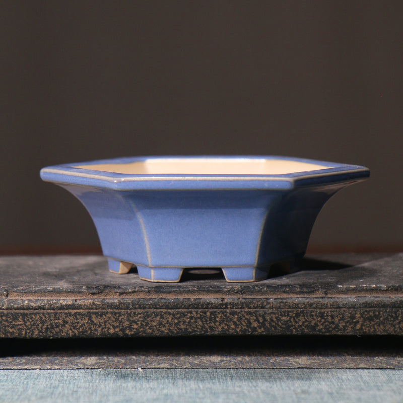 purple sand hexagonal ceramic flowerpot, view 8 - MRSLM