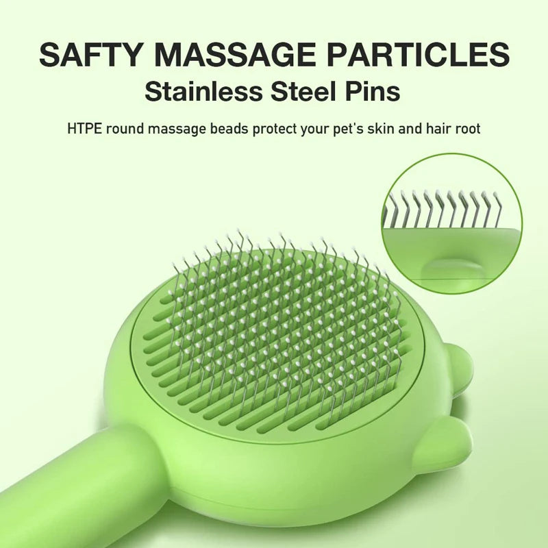 Self-cleaning pet grooming brush, view 5 - MRSLM