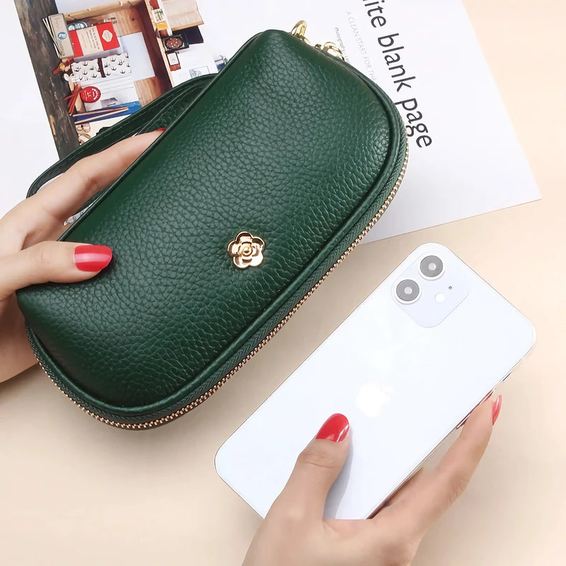 Tassel leather wristlet wallet, view 11 - MRSLM