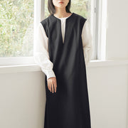 Women's V-neck sleeveless waistcoat dress, view 6 - MRSLM