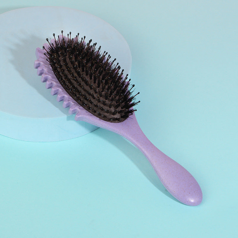 boar bristle curl defining detangling hair brush, view 5 - MRSLM