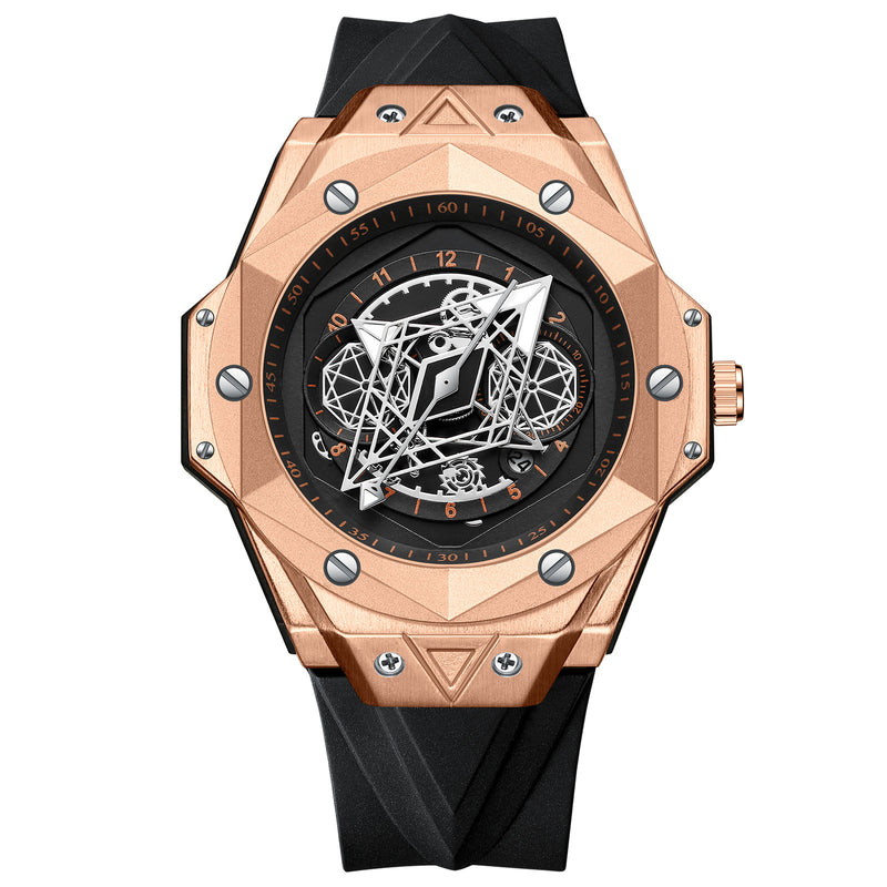 men's slim stainless steel quartz watch, view 5 - MRSLM