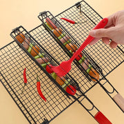 BBQ grill cage with wooden handle, view 5 - MRSLM