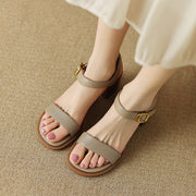 square heel leather sandals, view 9 - MRSLM