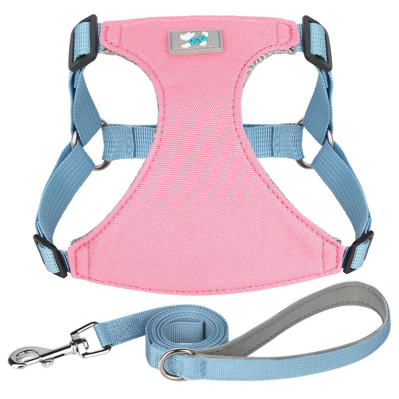 adjustable nylon dog harness and leash set, view 6 - MRSLM