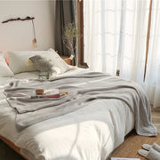 oversize moss stitch knitted blanket, view 9 - MRSLM