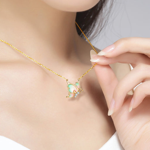 silver gemstone pendant necklace - MRSLM