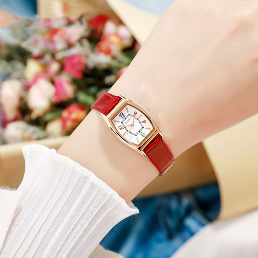 ladies elegant leather strap quartz watch - MRSLM