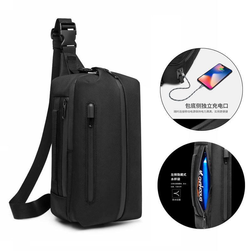 men's sports crossbody chest bag, view 3 - MRSLM