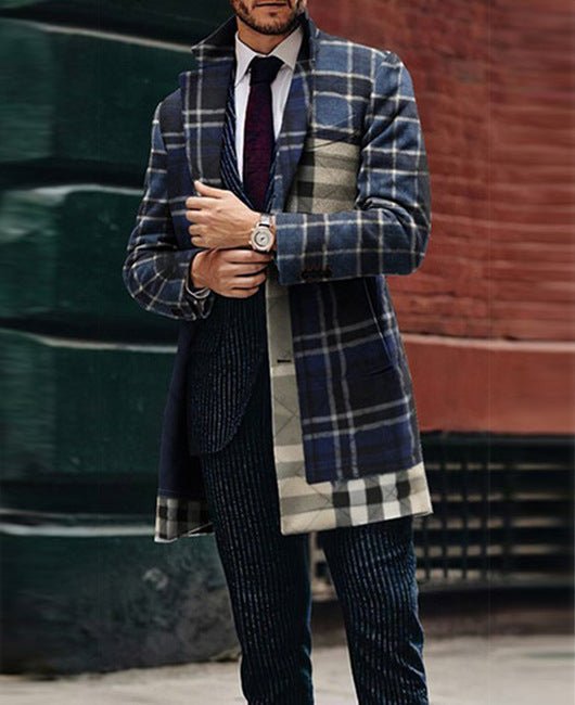 Men's slim fit suit collar coat, view 5 - MRSLM