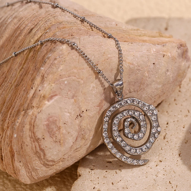 spiral pendant necklace, view 9 - MRSLM